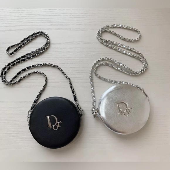 NEW Dior Silver Mini Cosmetic Pouch Bag - Picture 10 of 10